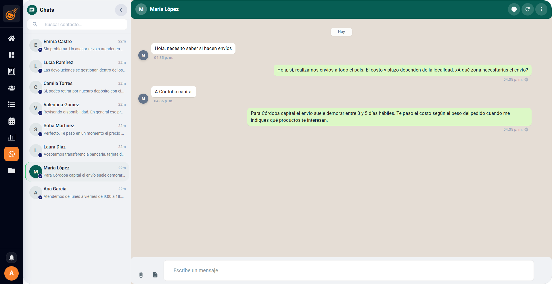 CRM de Meteoryd: pipeline y gestión comercial